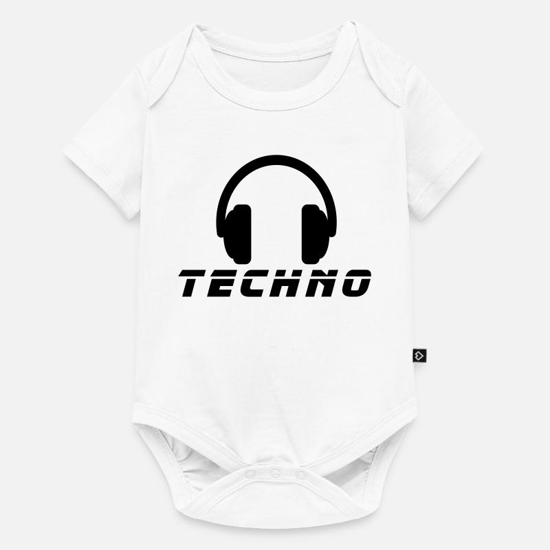 Techno Music - Baby Premium Kurzarmbody - Weiß