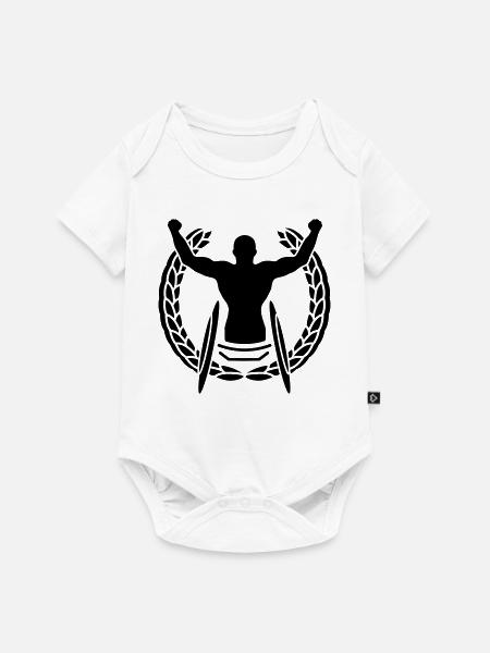 Sieger im Rollstuhl - Baby Premium Kurzarmbody - Weiß