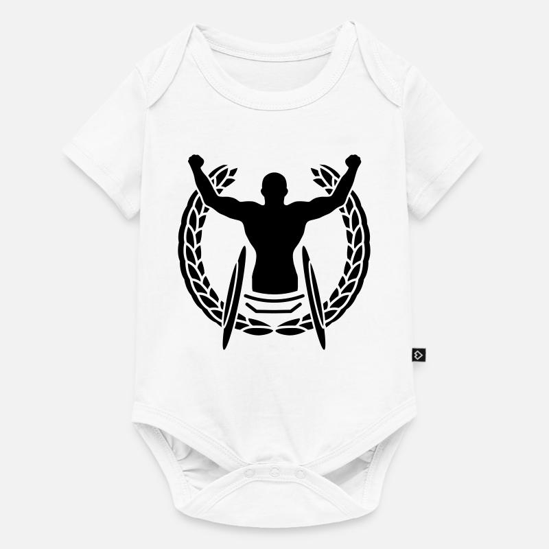 Sieger im Rollstuhl - Baby Premium Kurzarmbody - Weiß