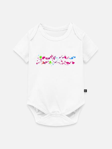 Bunter Farbspritzer Muster - Baby Premium Kurzarmbody - Weiß