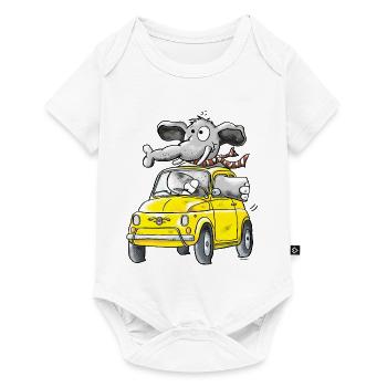Elephant Car - Oldtimer - Baby Premium short-sleeve bodysuit - white - Front
