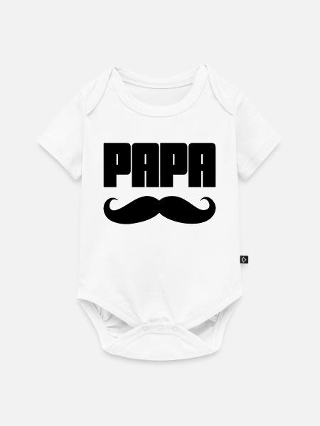 Papa - Baby Premium Kurzarmbody - Weiß