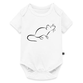 Ratte und Maus - halten zahme Ratten oder Mäuse - Baby Premium Kurzarmbody - Weiß - Vorne