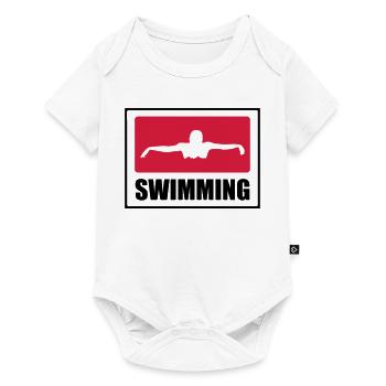 Swimming - Baby Premium Kurzarmbody - Weiß - Vorne