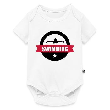 Swimming - Baby Premium Kurzarmbody - Weiß - Vorne