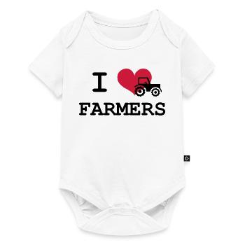 I Love Farmers - Baby Premium short-sleeve bodysuit - white - Front