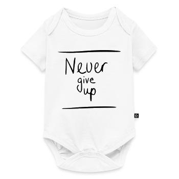 never give up - Baby Premium short-sleeve bodysuit - white - Front