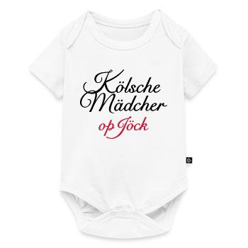 Kölsche Mädcher op Jöck Mädchen aus Köln unterwegs - Baby Premium Kurzarmbody - Weiß - Vorne