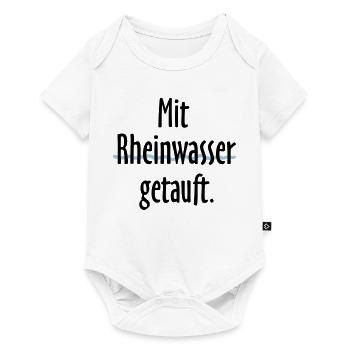 Mit Rheinwasser getauft - Am Rhein geboren - Baby Premium Kurzarmbody - Weiß - Vorne