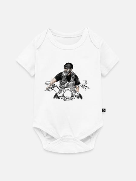 Biker - Baby Premium Kurzarmbody - Weiß