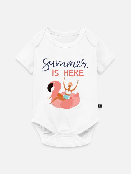Der Sommer ist da - Baby Premium Kurzarmbody - Weiß