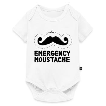 Schnurrbart - Baby Premium Kurzarmbody - Weiß - Vorne