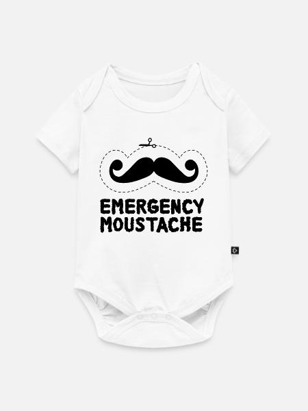 Schnurrbart - Baby Premium Kurzarmbody - Weiß