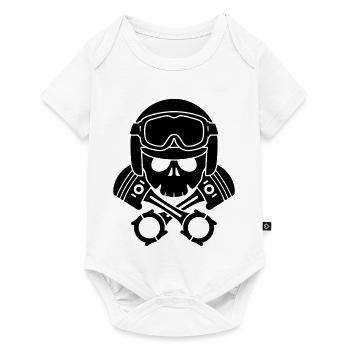 kolben schädel helm - Baby Premium Kurzarmbody - Weiß - Vorne
