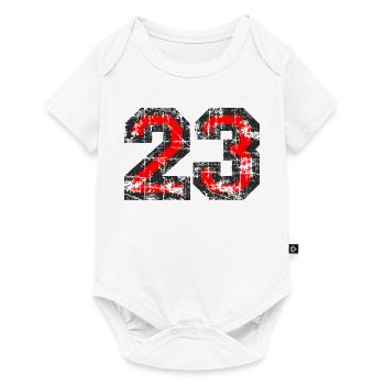 Zahl 23 (Vintage Rot) 23. Geburtstag Nr. 23 - Baby Premium Kurzarmbody - Weiß - Vorne