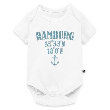 Hamburg Koordinaten - Baby Premium Kurzarmbody - Weiß - Vorne