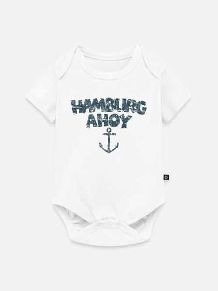 Hamburg Ahoy Anker (Vintage/Blau) - Baby Premium Kurzarmbody - Weiß