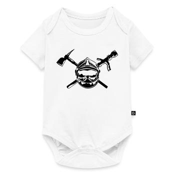 casque_pompier_hache et lance - Body à manches courtes Premium Bébé - blanc - Devant