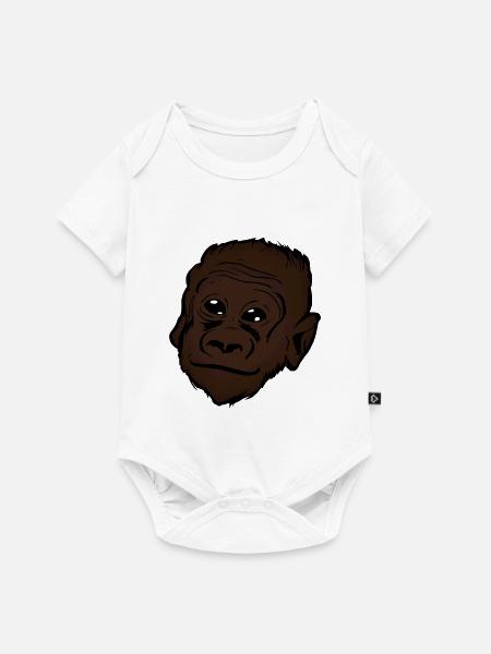 Gorilla Tiermotiv - Baby Premium Kurzarmbody - Weiß