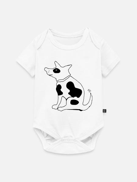 Lustiger gefleckter Hund, Terrier - Baby Premium Kurzarmbody - Weiß