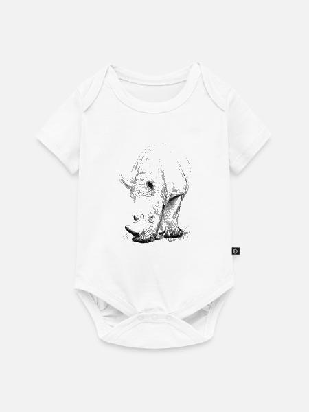 Nashorn - Baby Premium Kurzarmbody - Weiß