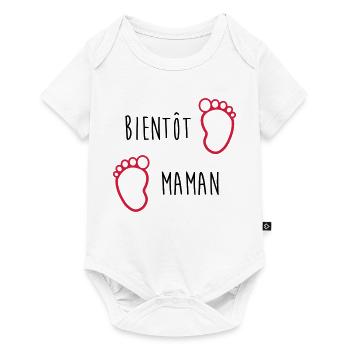 Bientôt Maman / Bébé / Naissance / Enceinte / Baby - Body à manches courtes Premium Bébé - blanc - Devant
