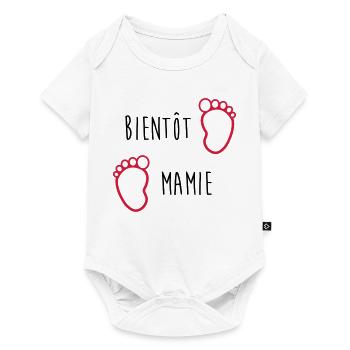 Bientôt Mamie - Mamy - Naissance - Bébé - Enfant - Body à manches courtes Premium Bébé - blanc - Devant