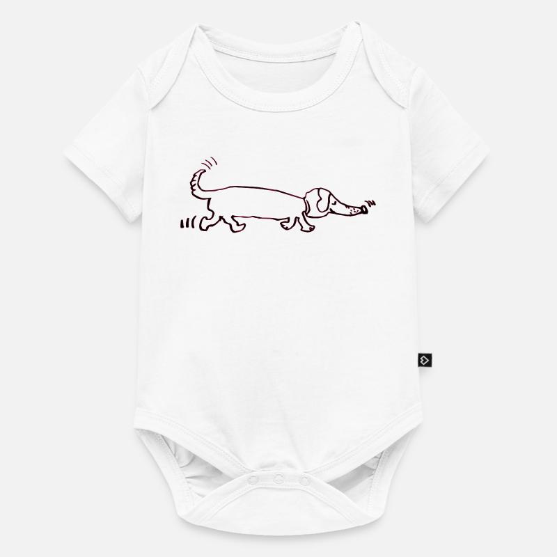 drôle teckel, teckel, chien, teckel - Body à manches courtes Premium Bébé - blanc