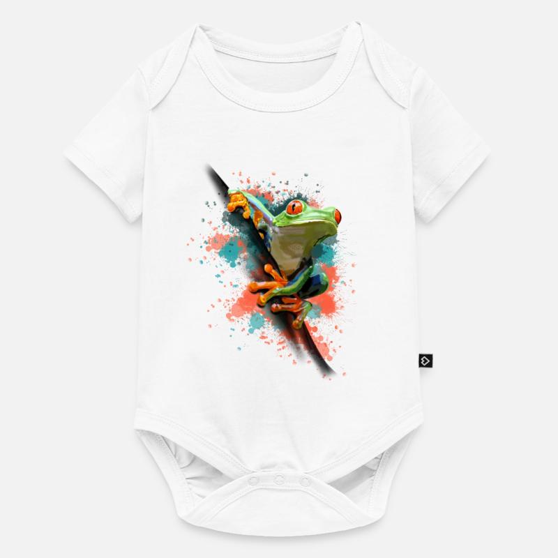 Frosch - Baby Premium Kurzarmbody - Weiß
