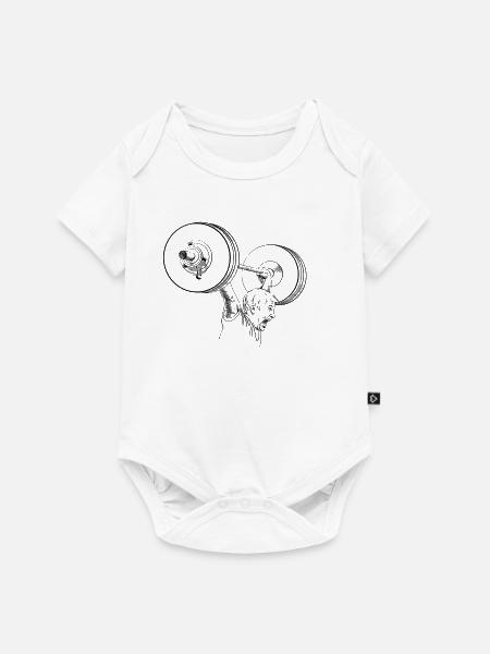 Gewichtheber - Baby Premium Kurzarmbody - Weiß