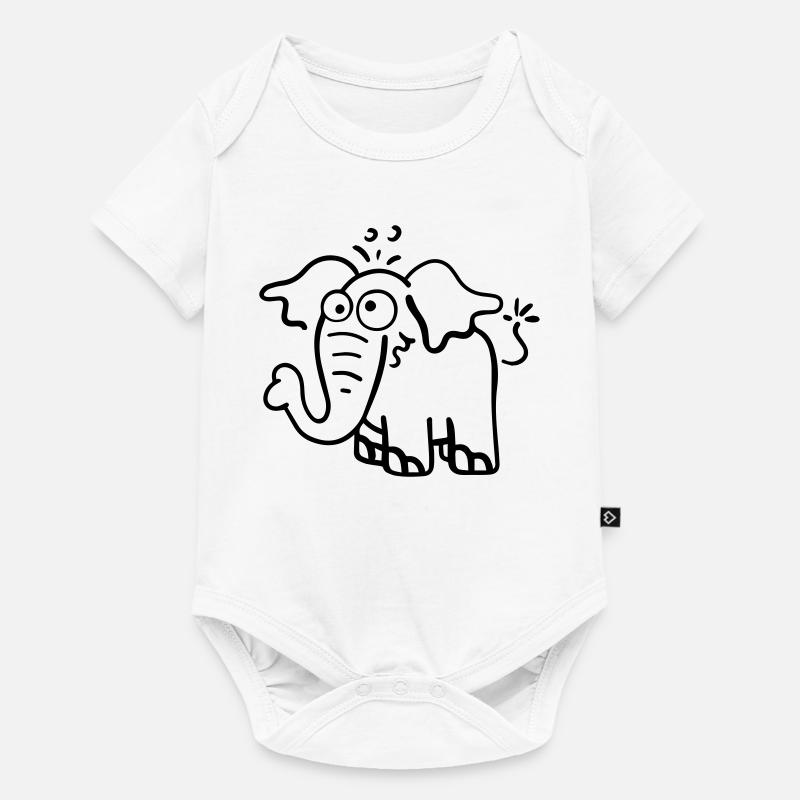 Drôle d'éléphant. - Body à manches courtes Premium Bébé - blanc