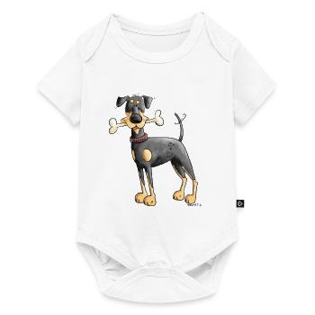 Doberman ou Pinscher avec os - Body à manches courtes Premium Bébé - blanc - Devant