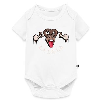 funny monkey lalala symbol illustration tongue - Baby Premium short-sleeve bodysuit - white - Front
