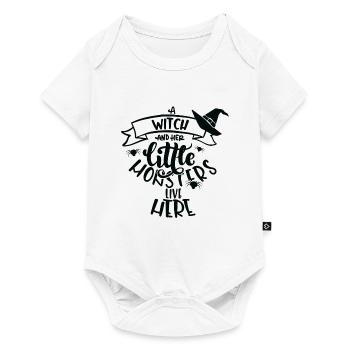 Chapeau de sorcière en rotation - Body à manches courtes Premium Bébé - blanc - Devant