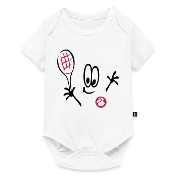 Sport, Tennis ,Tennisball, Comic - Baby Premium Kurzarmbody - Weiß - Vorne