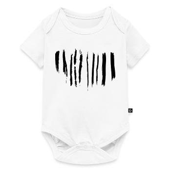 Schwarz-weiße Pinselstriche - Baby Premium Kurzarmbody - Weiß - Vorne