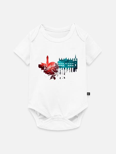 Rostock Skyline - Baby Premium Kurzarmbody - Weiß