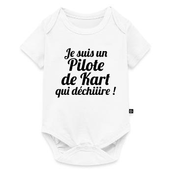 Karting / Kart / Pilote / Voiture - Body à manches courtes Premium Bébé - blanc - Devant