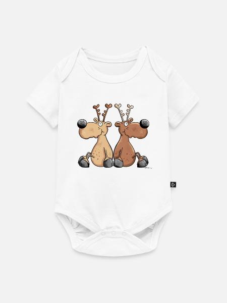 Rentier Freundschaft - Baby Premium Kurzarmbody - Weiß