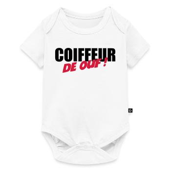 Coiffure / Coiffeur / Coiffeuse / Mode / Cheveux - Body à manches courtes Premium Bébé - blanc - Devant