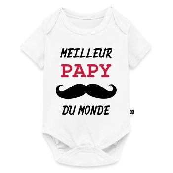 Papy - Famille - Bébé - Naissance - Enfant - Body à manches courtes Premium Bébé - blanc - Devant
