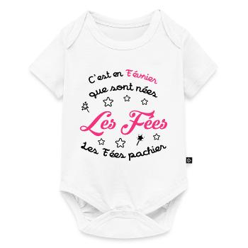 Fée / Fille / Reine / Naissance / Bébé / Février - Baby Premium short-sleeve bodysuit - white - Front
