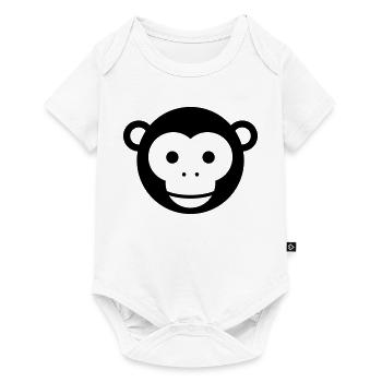 Monkey Head – Cute Monkey Face Cartoon - Baby Premium short-sleeve bodysuit - white - Front