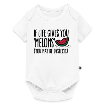 If live gives you melons, you may be dyslexic - Baby Premium short-sleeve bodysuit - white - Front