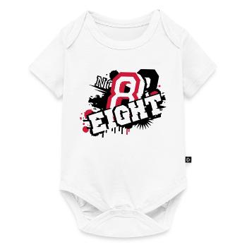 nombre élégant huit graffiti en 3D - Body à manches courtes Premium Bébé - blanc - Devant