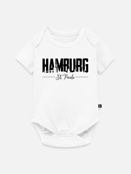 Hamburg St. Pauli, Reeperbahn, Kiez - Baby Premium Kurzarmbody - Weiß