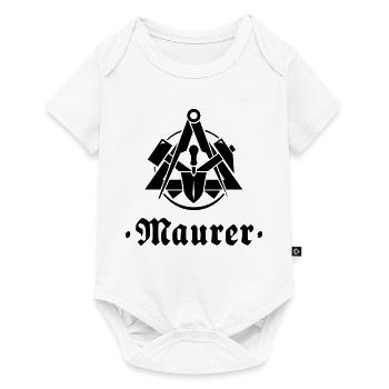 Maurer, Zunftzeichen mit alter Schrift - Baby Premium Kurzarmbody - Weiß - Vorne