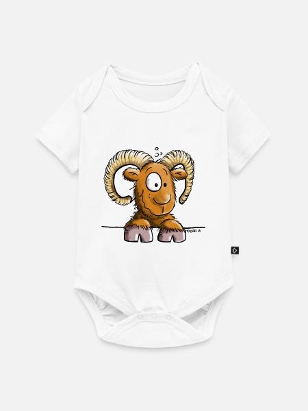 Abenteuerlustiger Widder - Baby Premium Kurzarmbody - Weiß