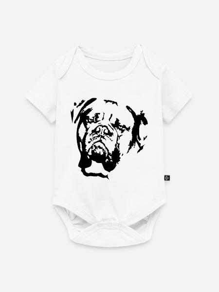 Bordeauxdogge Kopf - Baby Premium Kurzarmbody - Weiß