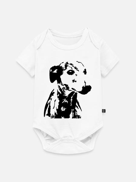 Whippet Kopf - Baby Premium Kurzarmbody - Weiß